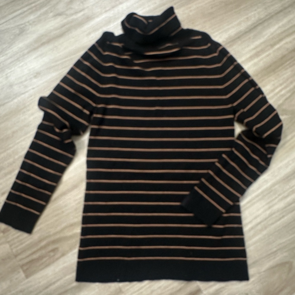 Coldwater Creek Black and Brown Striped Sweater